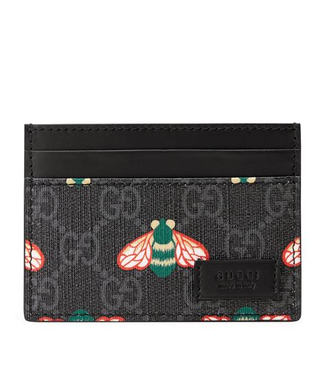 gucci gg supreme bee card case|Gucci wallet keychain.